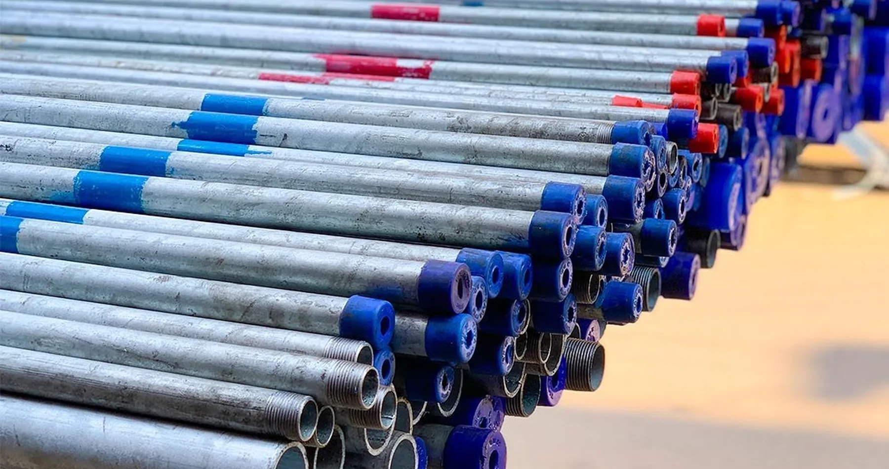 GI and MS pipe ready stock at the Nova Trading yard, Ranigunj