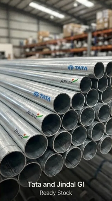 Tata and Jindal GI pipes bundled ready stock Secunderabad